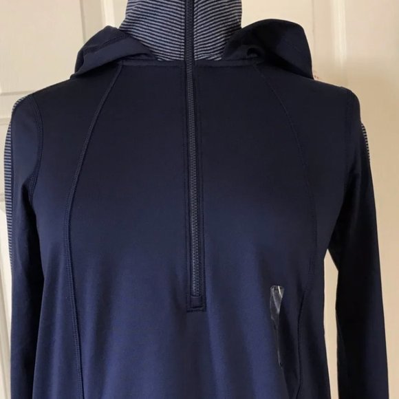 Under Armour EVO ColdGear 1/2 Zip Striped Lightweight Loose Fit Running Hoodie S - Picture 1 of 6